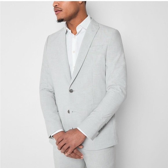 COPY - Men's J. Ferrar slim fit 36 Reg blazer. NWT. Medium Cool Gray ultra com… - Picture 2 of 7